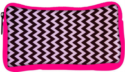

Snoogg Eco Friendly Canvas Dark And Light Color Strips Designer Student Pen Pencil Case Coin Purse Pouch Cosmetic Makeup Bag (PINK) Pouch(Multicolor)