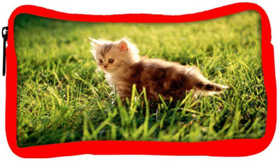 

Snoogg Eco Friendly Canvas Baby Cat Designer Student Pen Pencil Case Coin Purse Pouch Cosmetic Makeup Bag (RED) Pouch(Multicolor)