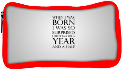 

Snoogg Eco Friendly Canvas Life Quotes Designer Student Pen Pencil Case Coin Purse Pouch Cosmetic Makeup Bag (RED) Pouch(Multicolor)