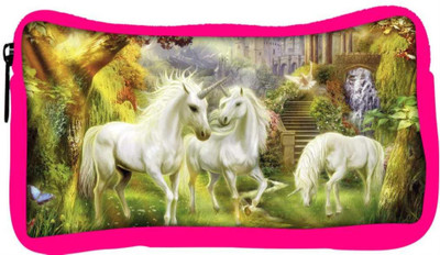 

Snoogg Eco Friendly Canvas Horses Art Large Designer Student Pen Pencil Case Coin Purse Pouch Cosmetic Makeup Bag (PINK) Pouch(Multicolor)