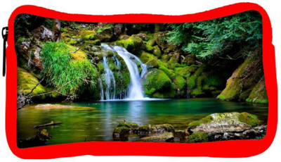 

Snoogg Eco Friendly Canvas Water Fall Designer Student Pen Pencil Case Coin Purse Pouch Cosmetic Makeup Bag (RED) Pouch(Multicolor)
