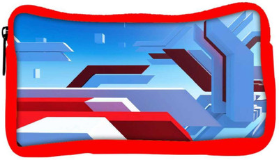 

Snoogg Eco Friendly Canvas Mirrors Edge Designer Student Pen Pencil Case Coin Purse Pouch Cosmetic Makeup Bag (RED) Pouch(Multicolor)