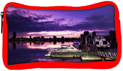 

Snoogg Eco Friendly Canvas Nite Sea View Designer Student Pen Pencil Case Coin Purse Pouch Cosmetic Makeup Bag (RED) Pouch(Multicolor)