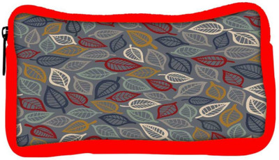 

Snoogg Eco Friendly Canvas Grey Pattern Leaves Designer Student Pen Pencil Case Coin Purse Pouch Cosmetic Makeup Bag (RED) Pouch(Multicolor)