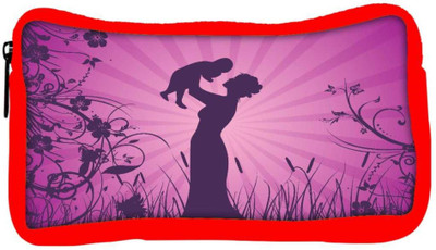 

Snoogg Eco Friendly Canvas Mother Day Background Student Pen Pencil Case Coin Purse Pouch Cosmetic Makeup Bag (RED) Pouch(Multicolor)