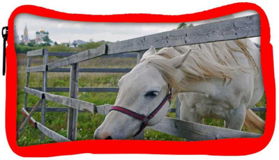 

Snoogg Eco Friendly Canvas White Horse Designer Student Pen Pencil Case Coin Purse Pouch Cosmetic Makeup Bag (RED) Pouch(Multicolor)