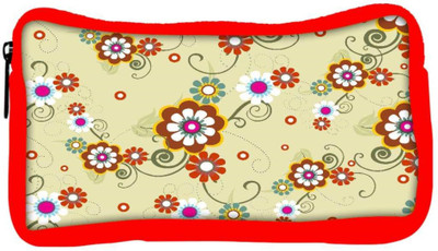 

Snoogg Eco Friendly Canvas White Floral Designer Student Pen Pencil Case Coin Purse Pouch Cosmetic Makeup Bag (RED) Pouch(Multicolor)
