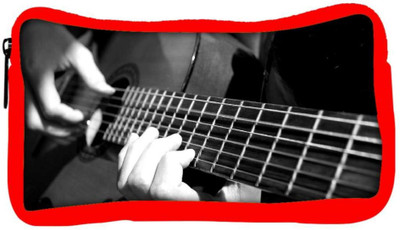 

Snoogg Eco Friendly Canvas Playing Guitar Designer Student Pen Pencil Case Coin Purse Pouch Cosmetic Makeup Bag (RED) Pouch(Multicolor)