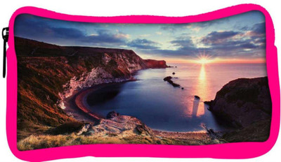 

Snoogg Eco Friendly Canvas Curve Mountain Designer Student Pen Pencil Case Coin Purse Pouch Cosmetic Makeup Bag (PINK) Pouch(Multicolor)