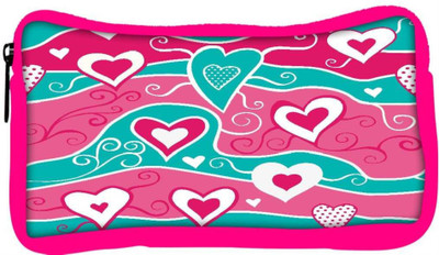 

Snoogg Eco Friendly Canvas Wavy Hearts Pattern Designer Student Pen Pencil Case Coin Purse Pouch Cosmetic Makeup Bag (PINK) Pouch(Multicolor)