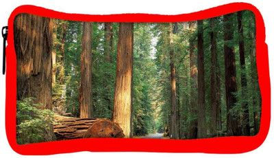 

Snoogg Eco Friendly Canvas Road And Forest Designer Student Pen Pencil Case Coin Purse Pouch Cosmetic Makeup Bag (RED) Pouch(Multicolor)