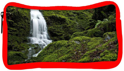 

Snoogg Eco Friendly Canvas Big Waterfall Designer Student Pen Pencil Case Coin Purse Pouch Cosmetic Makeup Bag (RED) Pouch(Multicolor)