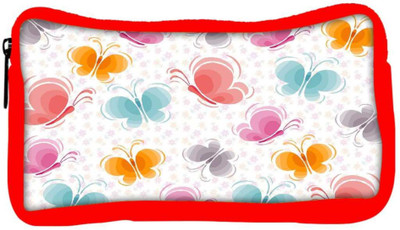 

Snoogg Eco Friendly Canvas Colourful Butterflies Designer Student Pen Pencil Case Coin Purse Pouch Cosmetic Makeup Bag (RED) Pouch(Multicolor)