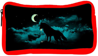 

Snoogg Eco Friendly Canvas Nite Wolf Designer Student Pen Pencil Case Coin Purse Pouch Cosmetic Makeup Bag (RED) Pouch(Multicolor)