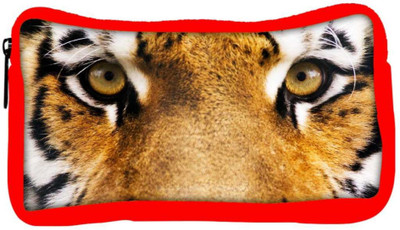 

Snoogg Eco Friendly Canvas Tiger Eyes Designer Student Pen Pencil Case Coin Purse Pouch Cosmetic Makeup Bag (RED) Pouch(Multicolor)