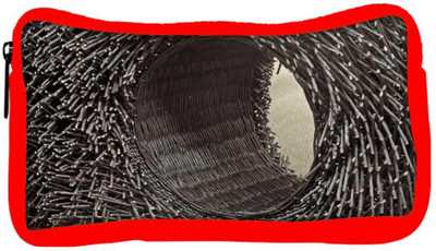 

Snoogg Eco Friendly Canvas Grey Hole Designer Student Pen Pencil Case Coin Purse Pouch Cosmetic Makeup Bag (RED) Pouch(Multicolor)