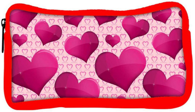 

Snoogg Eco Friendly Canvas Shining Heart Designer Student Pen Pencil Case Coin Purse Pouch Cosmetic Makeup Bag (RED) Pouch(Multicolor)