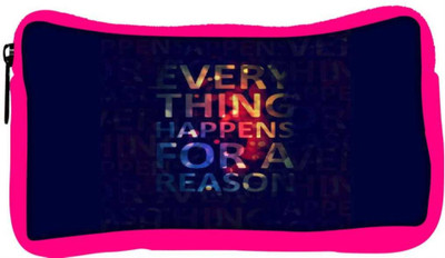 

Snoogg Eco Friendly Canvas Everything Happens For A Reason Student Pen Pencil Case Coin Purse Pouch Cosmetic Makeup Bag (PINK) Pouch(Multicolor)