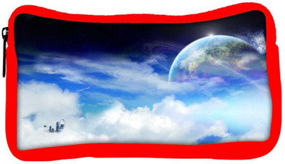 

Snoogg Eco Friendly Canvas Clouds And Earth Designer Student Pen Pencil Case Coin Purse Pouch Cosmetic Makeup Bag (RED) Pouch(Multicolor)