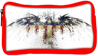 

Snoogg Eco Friendly Canvas Eagle With American Flag Student Pen Pencil Case Coin Purse Pouch Cosmetic Makeup Bag (RED) Pouch(Multicolor)