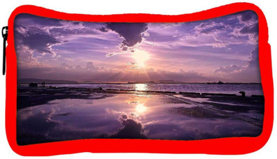 

Snoogg Eco Friendly Canvas Sunrise Designer Student Pen Pencil Case Coin Purse Pouch Cosmetic Makeup Bag (RED) Pouch(Multicolor)