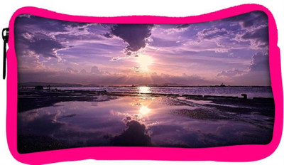 

Snoogg Eco Friendly Canvas Sunrise Designer Student Pen Pencil Case Coin Purse Pouch Cosmetic Makeup Bag (PINK) Pouch(Multicolor)