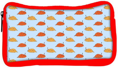 

Snoogg Eco Friendly Canvas Opposite Leaves Blue Designer Student Pen Pencil Case Coin Purse Pouch Cosmetic Makeup Bag (RED) Pouch(Multicolor)