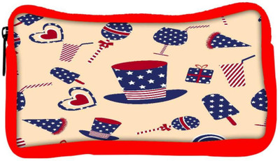 

Snoogg Eco Friendly Canvas Us Hat Designer Student Pen Pencil Case Coin Purse Pouch Cosmetic Makeup Bag (RED) Pouch(Multicolor)