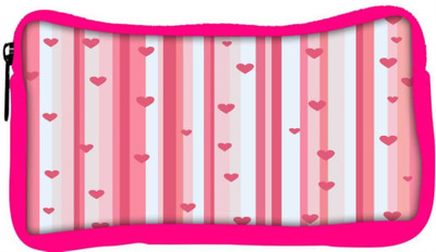 

Snoogg Eco Friendly Canvas Small Hearts Strips Pattern Designer Student Pen Pencil Case Coin Purse Pouch Cosmetic Makeup Bag (PINK) Pouch(Multicolor)