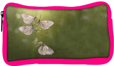 

Snoogg Eco Friendly Canvas White Butterfly Designer Student Pen Pencil Case Coin Purse Pouch Cosmetic Makeup Bag (PINK) Pouch(Multicolor)