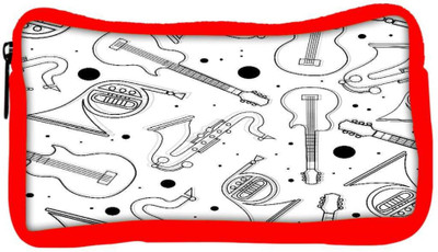 

Snoogg Eco Friendly Canvas Black Instruments Designer Student Pen Pencil Case Coin Purse Pouch Cosmetic Makeup Bag (RED) Pouch(Multicolor)