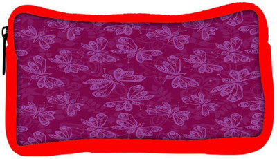 

Snoogg Eco Friendly Canvas Light Butterfly Pink Pattern Designer Student Pen Pencil Case Coin Purse Pouch Cosmetic Makeup Bag (RED) Pouch(Multicolor)