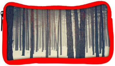 

Snoogg Eco Friendly Canvas Snow In Forest Designer Student Pen Pencil Case Coin Purse Pouch Cosmetic Makeup Bag (RED) Pouch(Multicolor)