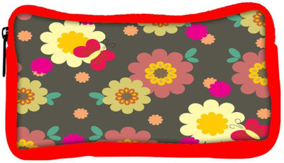 

Snoogg Eco Friendly Canvas Multicolor Pattern Designer Student Pen Pencil Case Coin Purse Pouch Cosmetic Makeup Bag (RED) Pouch(Multicolor)
