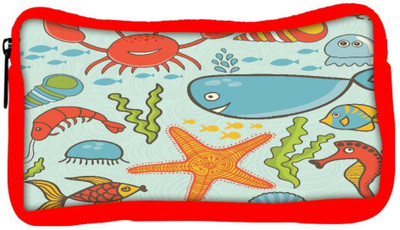 

Snoogg Eco Friendly Canvas Fish World Blue Pattern Designer Student Pen Pencil Case Coin Purse Pouch Cosmetic Makeup Bag (RED) Pouch(Multicolor)