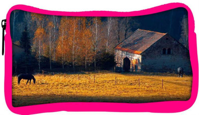 

Snoogg Eco Friendly Canvas Horse Shed Designer Student Pen Pencil Case Coin Purse Pouch Cosmetic Makeup Bag (PINK) Pouch(Multicolor)