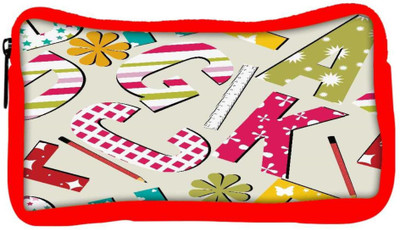 

Snoogg Eco Friendly Canvas Pencil Alphabets Designer Student Pen Pencil Case Coin Purse Pouch Cosmetic Makeup Bag (RED) Pouch(Multicolor)