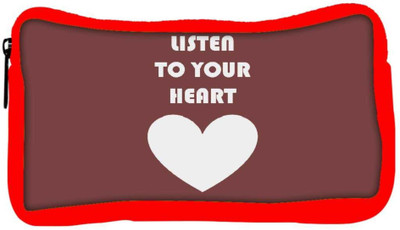 

Snoogg Eco Friendly Canvas Listen To Your Heart Designer Student Pen Pencil Case Coin Purse Pouch Cosmetic Makeup Bag (RED) Pouch(Multicolor)