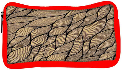 

Snoogg Eco Friendly Canvas Cream Leaves Pattern Designer Student Pen Pencil Case Coin Purse Pouch Cosmetic Makeup Bag (RED) Pouch(Multicolor)