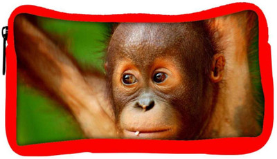 

Snoogg Eco Friendly Canvas Baby Chimpanese Designer Student Pen Pencil Case Coin Purse Pouch Cosmetic Makeup Bag (RED) Pouch(Multicolor)