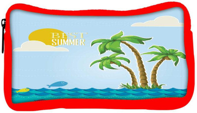 

Snoogg Eco Friendly Canvas Summer Vector Illustration With Fishes Clouds Sun Palm Trees Sea Islandsky Student Pen Pencil Case Coin Purse Pouch Cosmetic Makeup Bag (RED) Pouch(Multicolor)