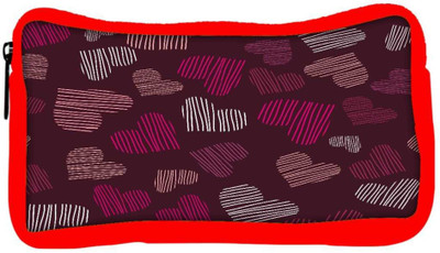 

Snoogg Eco Friendly Canvas Multicolor Abstract Hearts Designer Student Pen Pencil Case Coin Purse Pouch Cosmetic Makeup Bag (RED) Pouch(Multicolor)