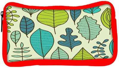 

Snoogg Eco Friendly Canvas Abstract Leaves Designer Student Pen Pencil Case Coin Purse Pouch Cosmetic Makeup Bag (RED) Pouch(Multicolor)