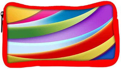 

Snoogg Eco Friendly Canvas Colorful Strips Designer Student Pen Pencil Case Coin Purse Pouch Cosmetic Makeup Bag (RED) Pouch(Multicolor)