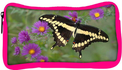 

Snoogg Eco Friendly Canvas Black Flying Butterfly Designer Student Pen Pencil Case Coin Purse Pouch Cosmetic Makeup Bag (PINK) Pouch(Multicolor)