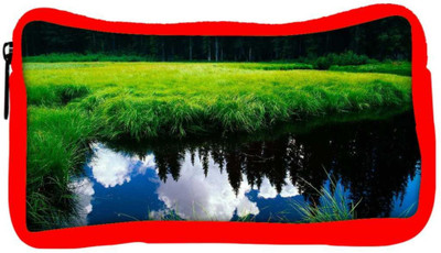 

Snoogg Eco Friendly Canvas Clouds On Water Designer Student Pen Pencil Case Coin Purse Pouch Cosmetic Makeup Bag (RED) Pouch(Multicolor)