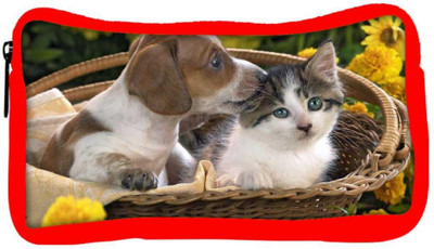 

Snoogg Eco Friendly Canvas Loving Puppy Designer Student Pen Pencil Case Coin Purse Pouch Cosmetic Makeup Bag (RED) Pouch(Multicolor)