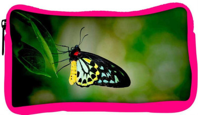 

Snoogg Eco Friendly Canvas Butterfly In Leaf Designer Student Pen Pencil Case Coin Purse Pouch Cosmetic Makeup Bag (PINK) Pouch(Multicolor)
