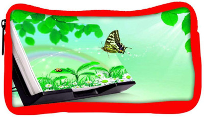 

Snoogg Eco Friendly Canvas Nature Butterfly Designer Student Pen Pencil Case Coin Purse Pouch Cosmetic Makeup Bag (RED) Pouch(Multicolor)