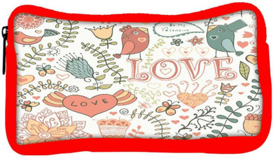 

Snoogg Eco Friendly Canvas Love Colorful Birds Designer Student Pen Pencil Case Coin Purse Pouch Cosmetic Makeup Bag (RED) Pouch(Multicolor)